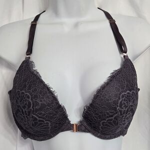 Victoria's Secret Dream Angels Push Up Lace Bra in Purple/Plum Front Closure